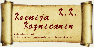 Ksenija Kozničanin vizit kartica